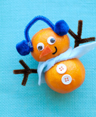 diy mandarin snowman