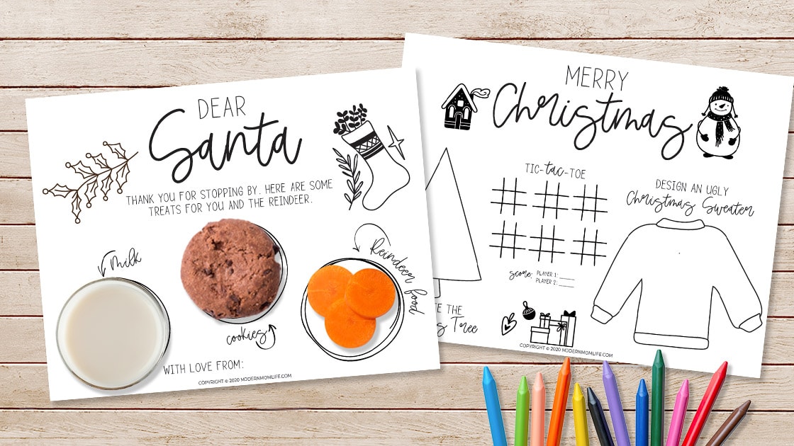 Dear Santa Placemat For Milk And Cookies Modern Mom Life