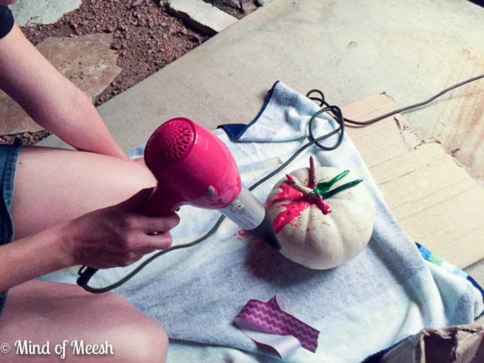 crayons melting on pumpkins