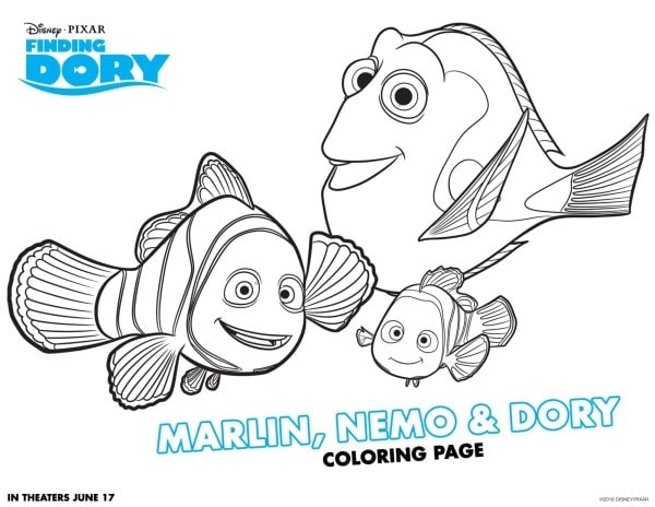 Finding Dory Coloring Sheets