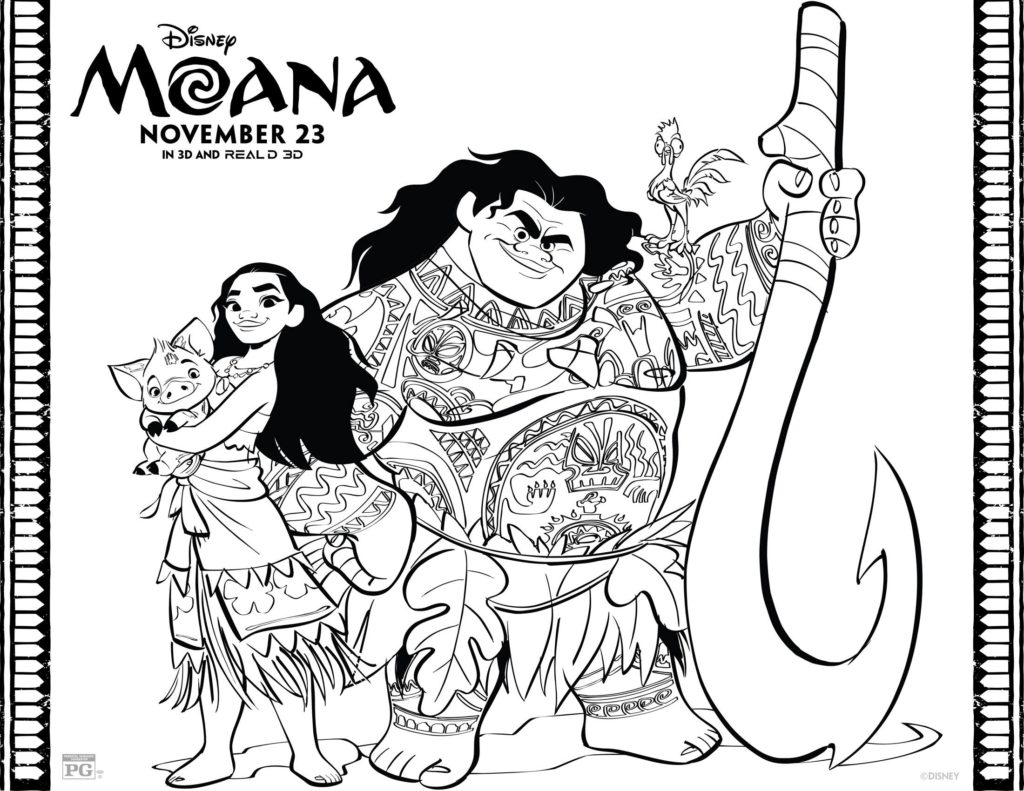 Download Free Printable Moana Coloring Pages - Modern Mom Life