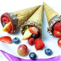 Chocolate Dipped Fruit Cones