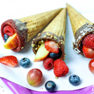 Chocolate Dipped Fruit Cones