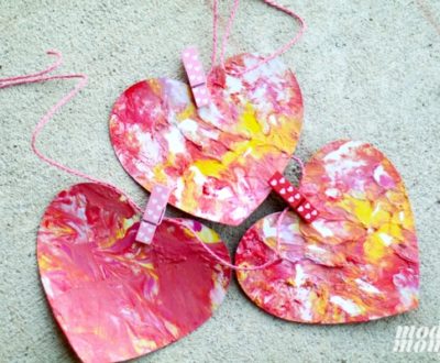 Shaving Foam Marbled Hearts