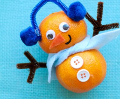 diy mandarin snowman