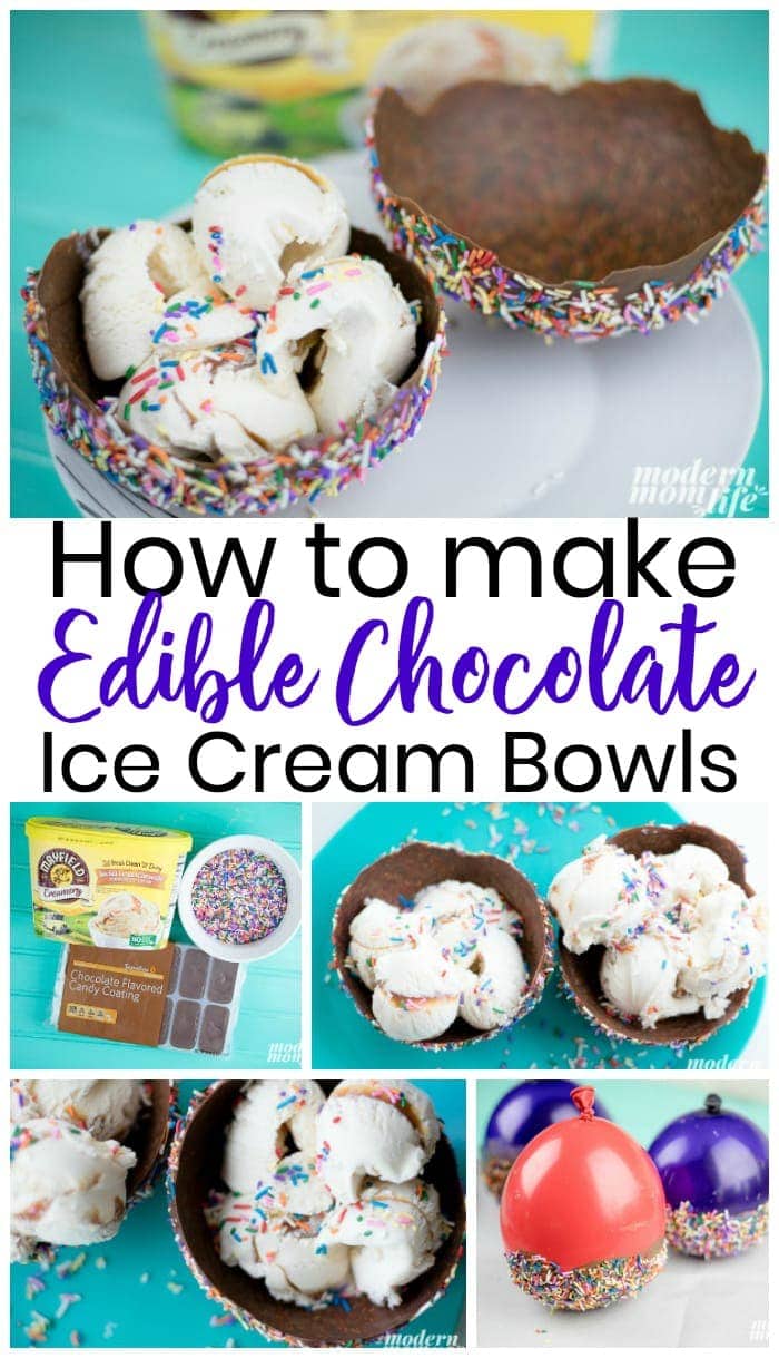 How to make edible chocolate ice cream bowls with sprinkles. This screams Summer Fun!