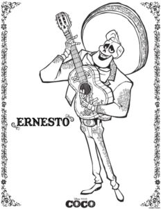 disney pixar's coco coloring pages and activity sheets