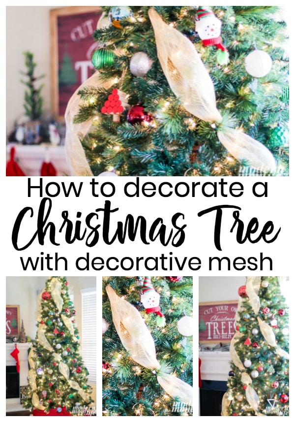 How to Decorate your Christmas Tree using Deco Mesh - Modern Mom Life