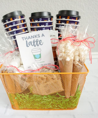 thanks a latte gift basket