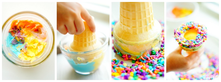 Spinkled ice cream cones