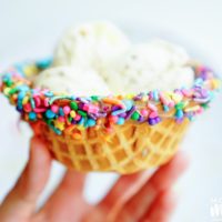 Unicorn Sprinkled Waffle Bowls