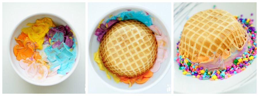 Sprinkled Waffle Bowls 