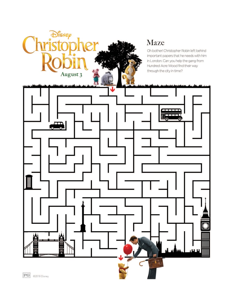 christopher robin activity sheets