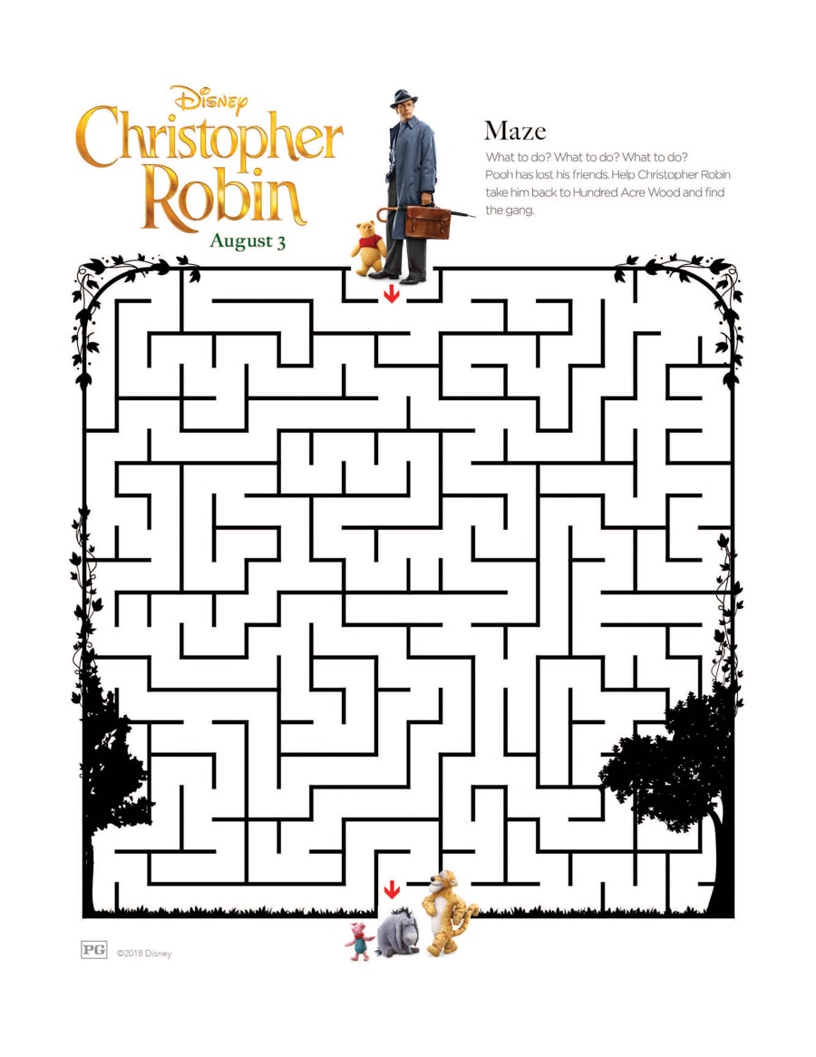christopher robin activity sheets