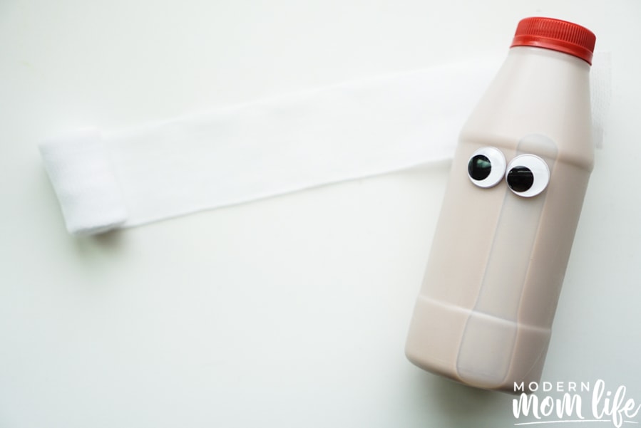 milk bottle with eyes