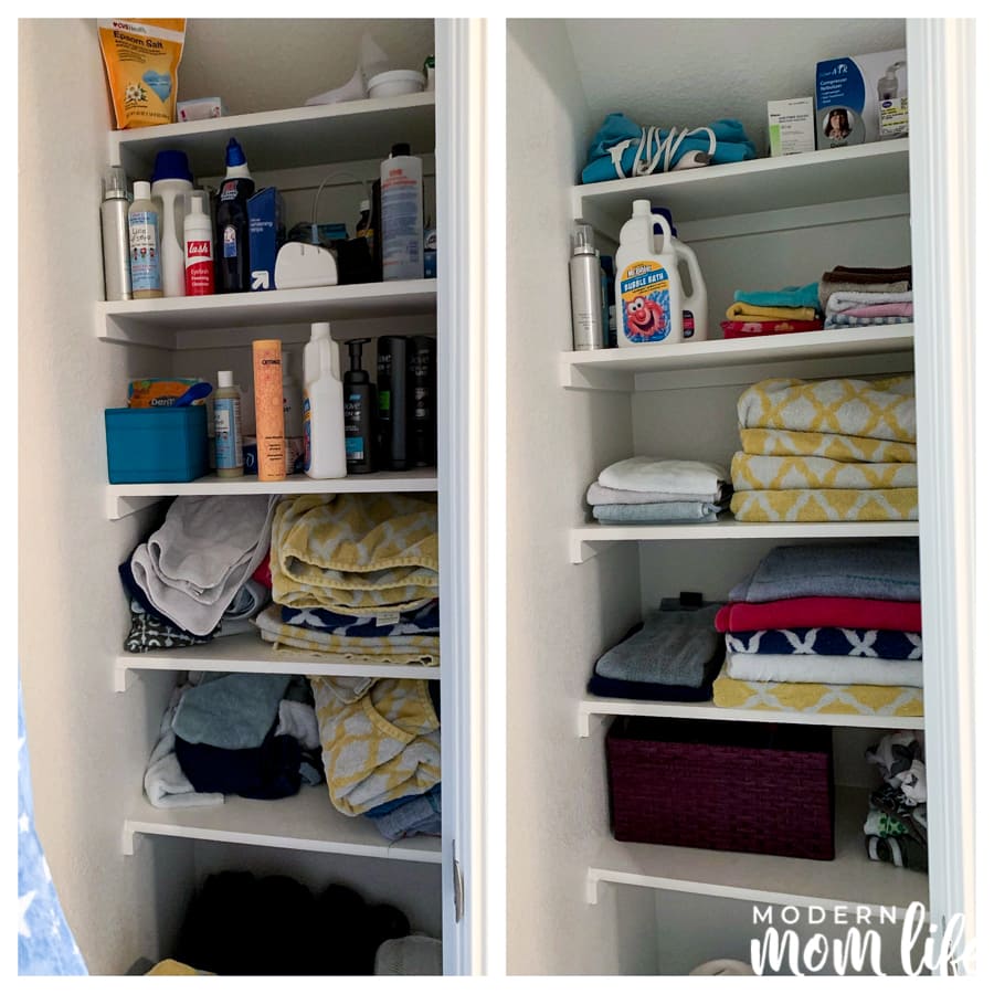 linen closet organization