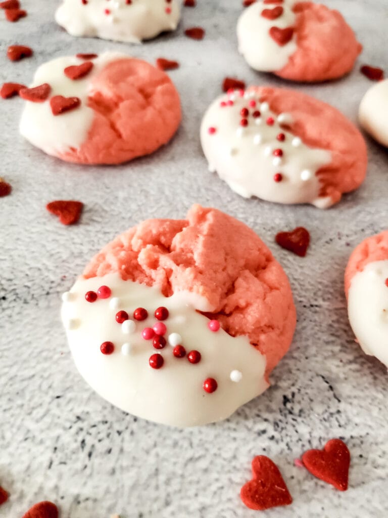 Strawberry Cake Mix Cookies