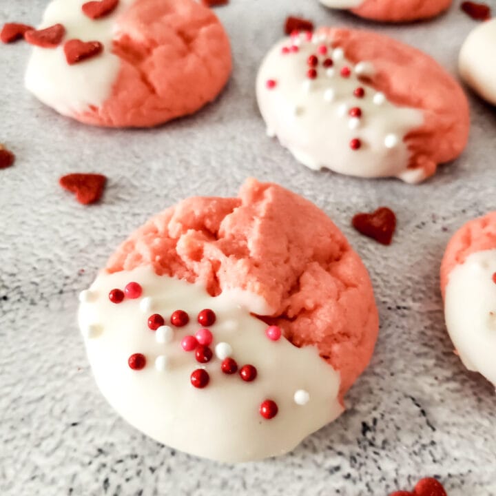 Strawberry Cake Mix Cookies
