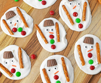 Easy Melted Snowman Chocolate Bark Recipe