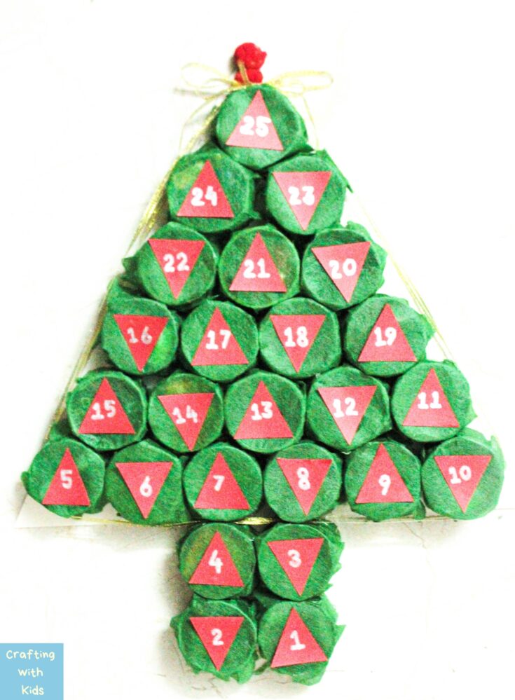 Image for Advent Calendar Christmas Tree from a Toilet Paper or Paper Towel Roll