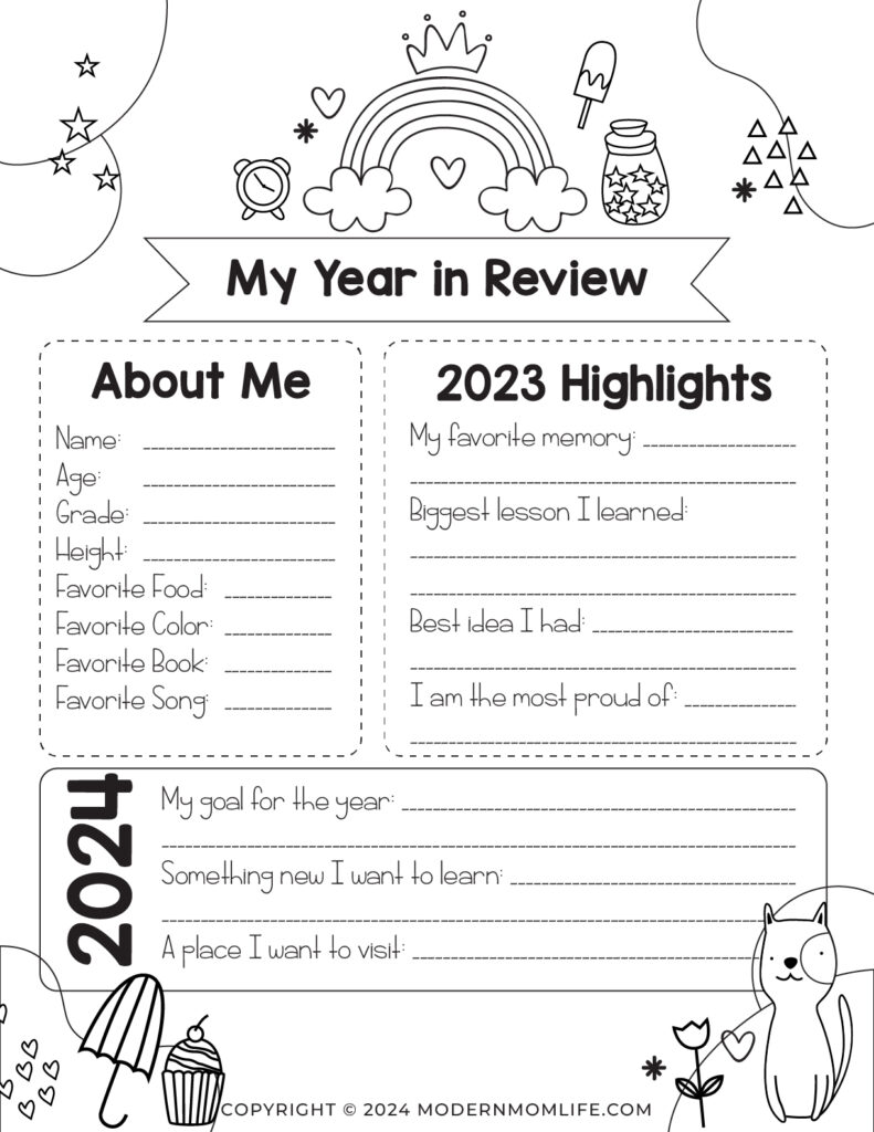 Year in Review Blank 