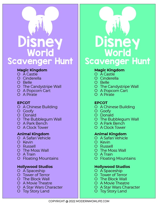 Disney World Scavenger Hunts