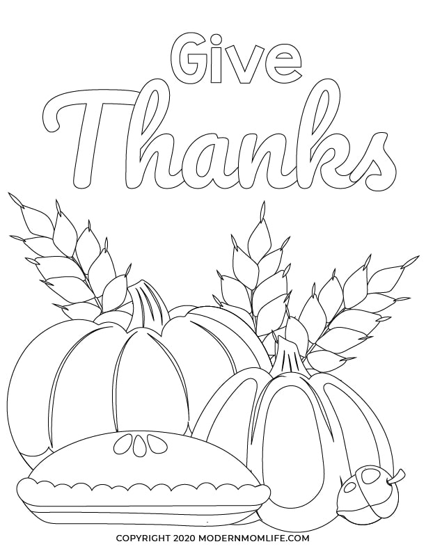 Thanksgiving Give Thanks coloring page