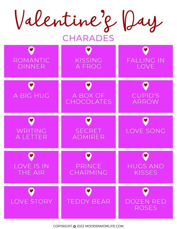 Valentine's Day Charades