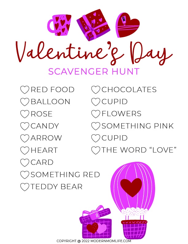 Valentine's Day Scavenger Hunt