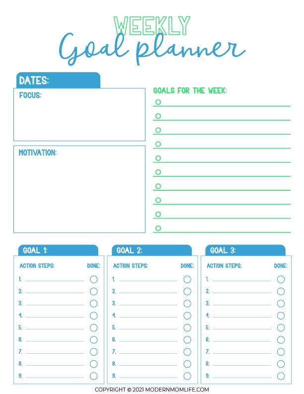 Weekly Goal Planner