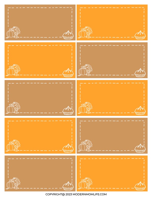 blank Thanksgiving Charade Cards