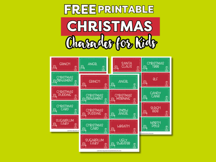 Image for 30 Christmas Charades Game Cards for Kids