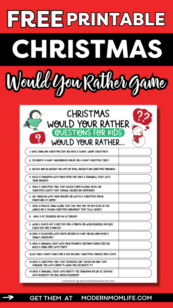 Christmas Would you Rather