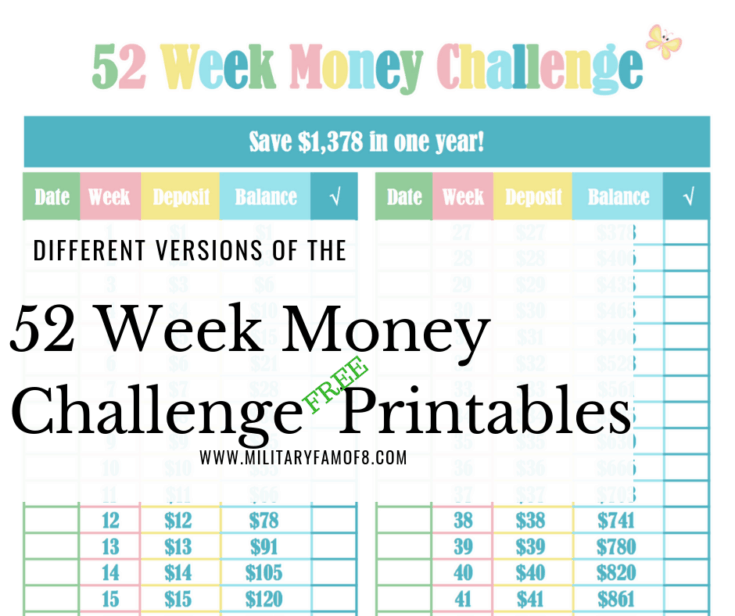 Image for 52 Week Money Challenge Printables