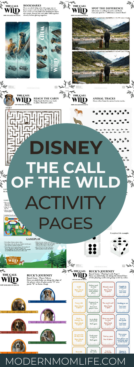 Disney The Call of the Wild Activity Sheets