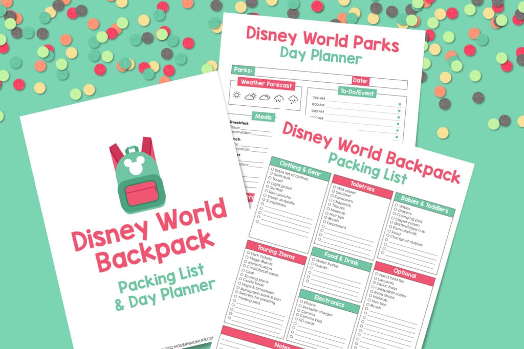 disney park bag packing list