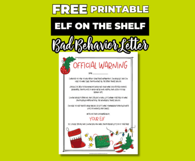 Elf on the Shelf Bad Behavior Letter