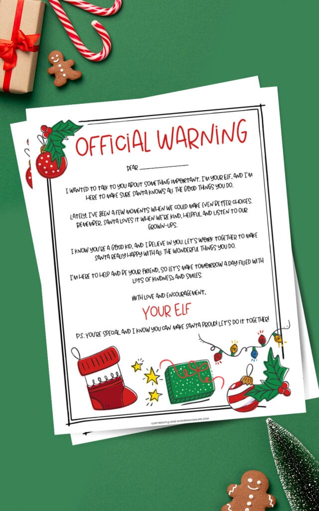 Elf on the Shelf Bad Behavior Letter