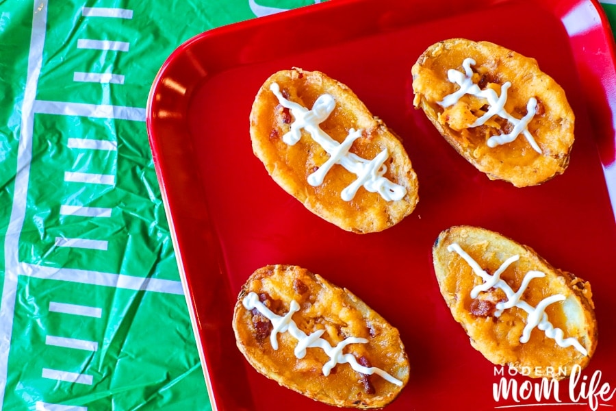 Easy Game Day Football Potato Skins - Modern Mom Life