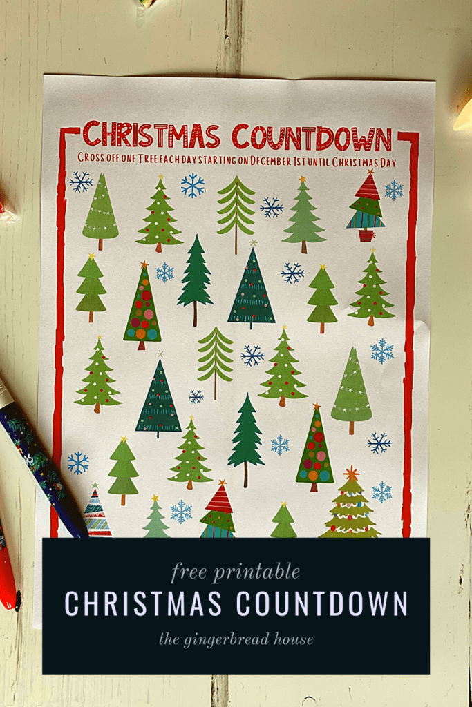 Image for Christmas tree countdown for kids