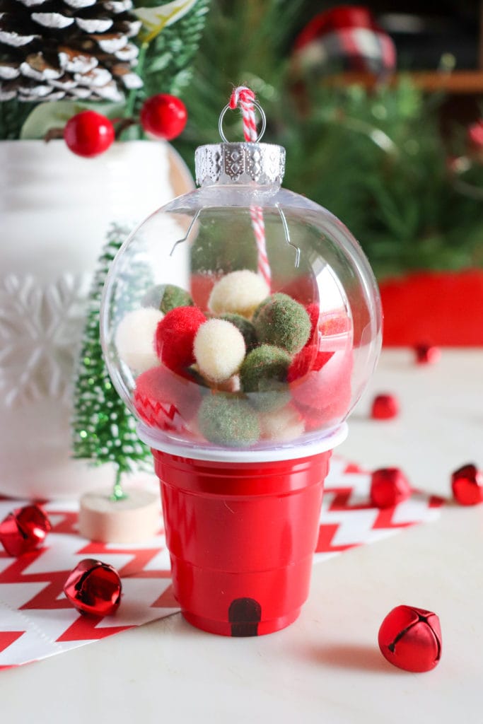 DIY Red solo gumball ornament
