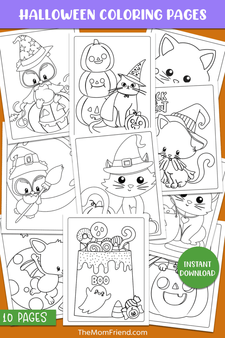 Image for 10 Cute Halloween Coloring Pages