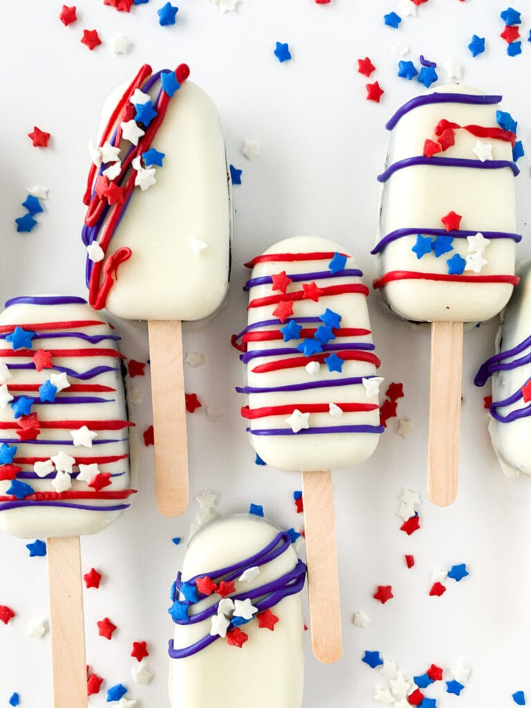 red white and blue cakescicles