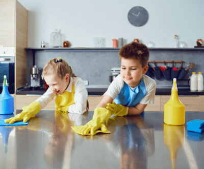 kids doing chores