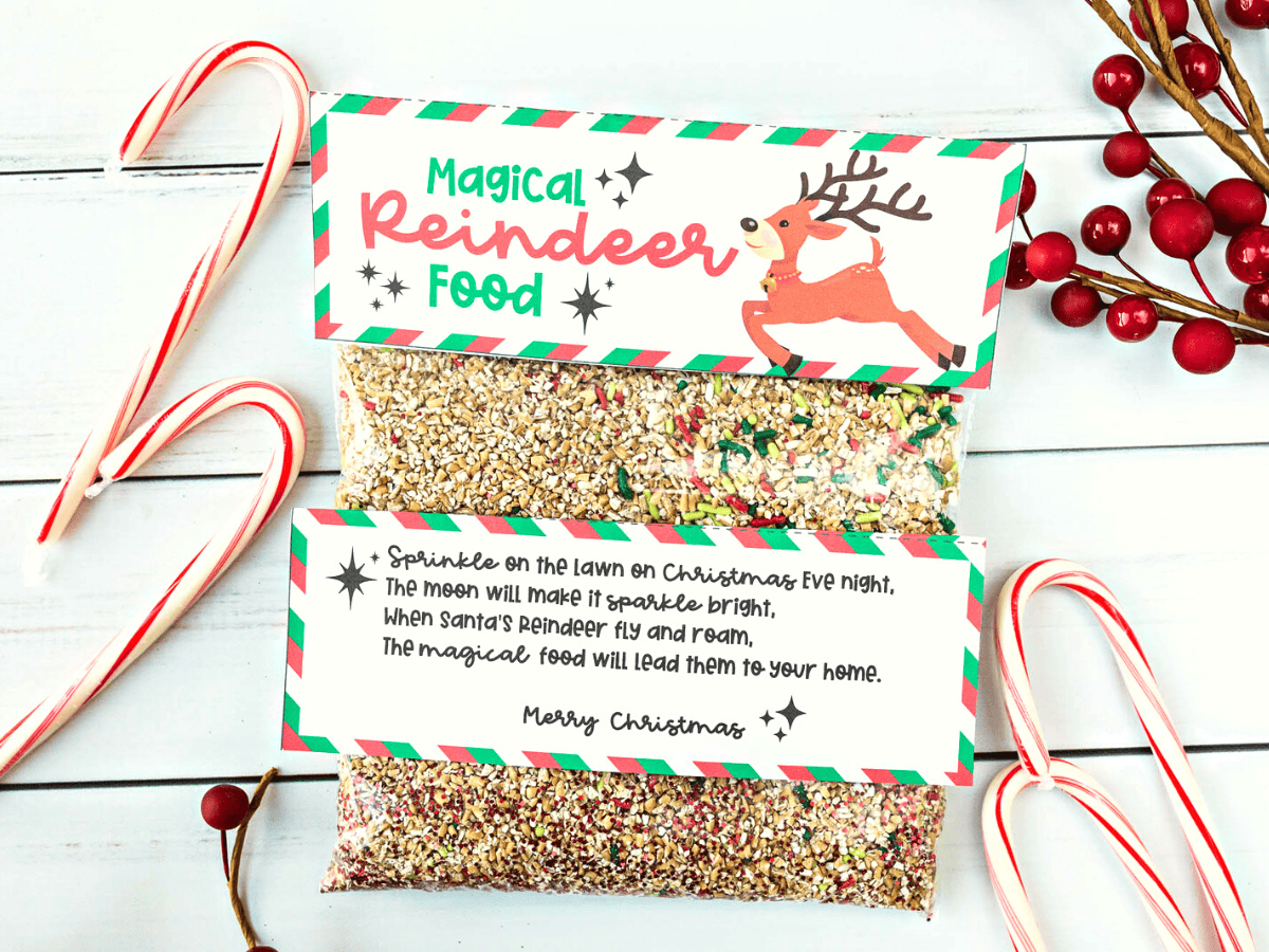 Free Magical Printable Reindeer Food Tags - Modern Mom Life