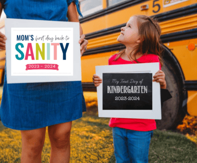 Mom and Daughter first day of school signs