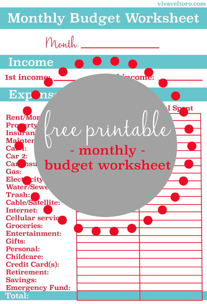 Image for Monhtly Budget Worksheet