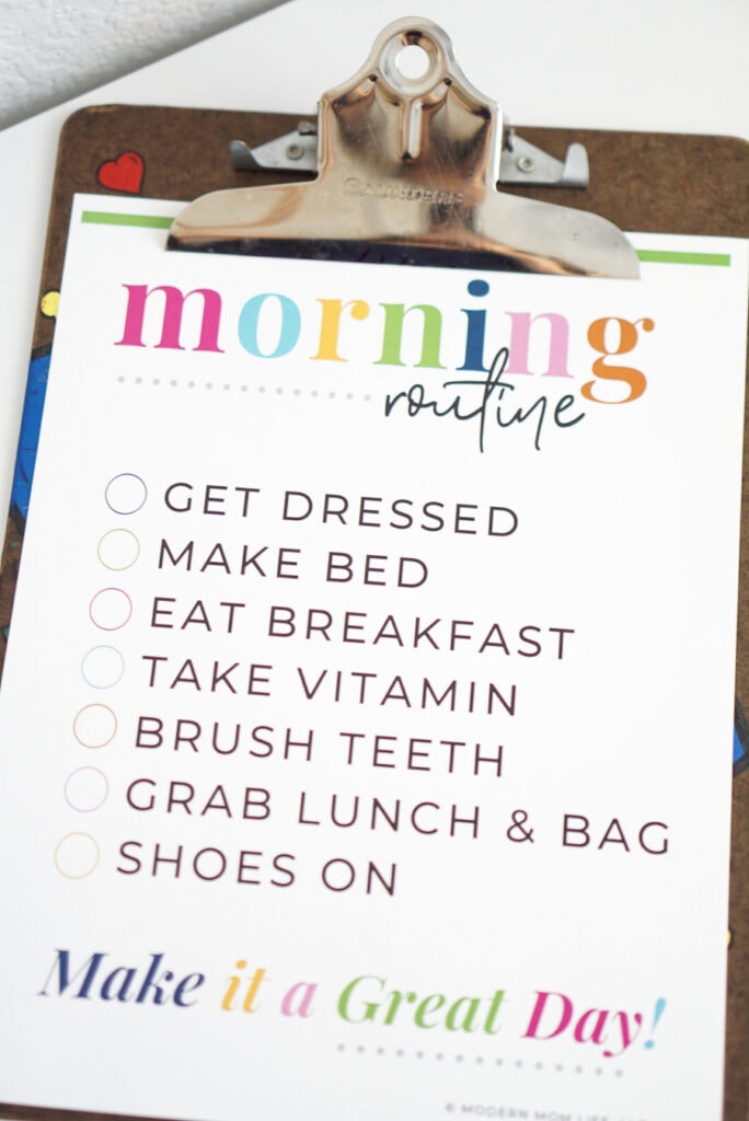 Free Printable Morning Routine for Kids - Modern Mom Life