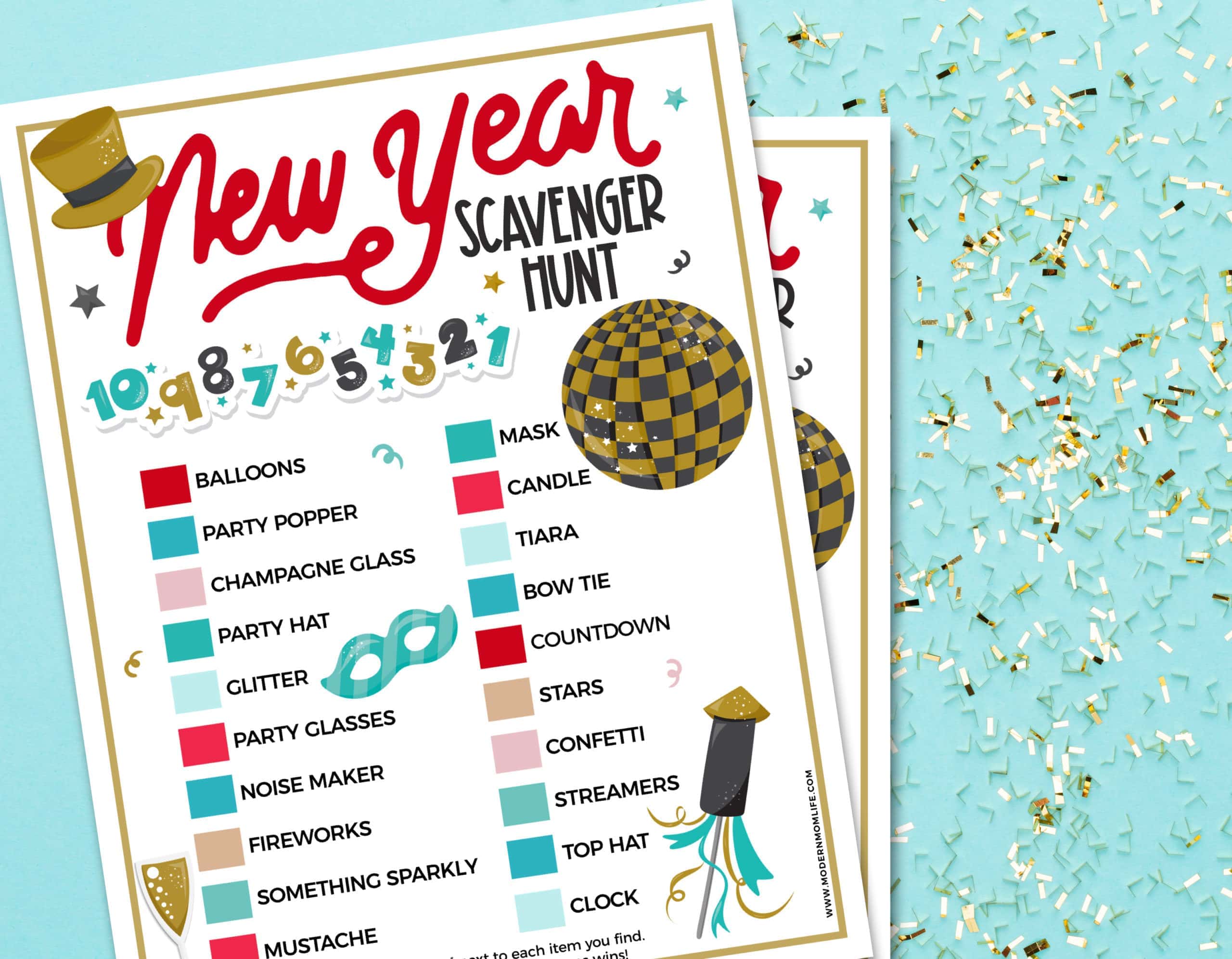 New Years Scavenger Hunt Game Printable New Year's Eve 