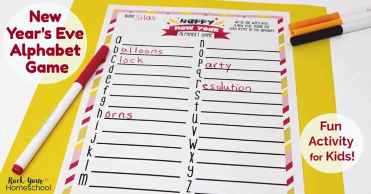 Image for Free New Year’s Eve Alphabet Game Activity
